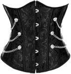 SUOSDEY Women's Underbust Corset Lace Up Bustier Corset Top Gothic Steampunk Corset Waist Trainer for Women with Side Chains