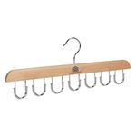 Homestrap 14 Multi-Hook Durable Wood Hanger (Set of 1) with 180 Degree Rotatable Hooks Closet Organiser for Belts, Ties, Scarfs, Cap, Jewellery | Space-Saving, Light-Weight & Sturdy Hanger