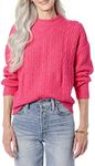 Amazon Essentials Women's Soft-Touch Modern Cable Crewneck Sweater (Available in Plus Size), Hot Pink, M