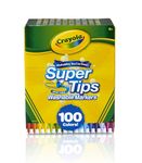 Crayola - Super Tips Marker Set, Washable Markers, 100 Unique Colors, Art Set for Kids, 100 Count