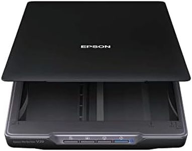 Epson Perfection V39 Color Photo & Document Scanner with Scan-To-Cloud & 4800 Optical Resolution, Black