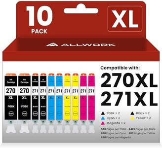 ALLWORK PGI270XL CLI271XL Compatible Ink Cartridges Replacement for Canon PGI-270XL CLI-271XL Works with Canon PIXMA MG5720 MG5721 MG5722 MG6820 MG6821 MG6822 TS6020 TS5020 10 Pack