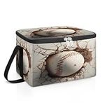 3D Baseball Insulated Lunch Box Men Women Sport Baseball Leakproof Soft Cooler Tote Large Lunch Pail Cooler Meal Prep Picnic Food Bag for Travel Picnic Beach