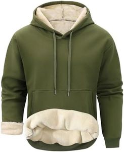 Gihuo Men's Warm Crewneck Sherpa Lined Fleece Sweatshirt Pullover Tops(02Army-XXL)