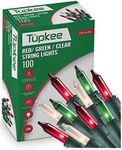 Tupkee Christmas String Lights 100 Count - Incandescent Mini Red, Green, and Clear Warm Christmas Light - 20.5 Feet Light String - Christmas Tree Lights - Indoor & Outdoor Christmas Decorations