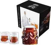 Whiskey Decanter Set With 2 Glasses, Transparent Creative Flask Carefe, Whiskey Carafe for Wine, Scotch, Bourbon, Vodka, Liquor - 750ml Unique Bottles Gift for Men Dad