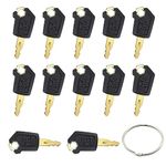 12 PCS Keys for CAT 5P8500 Caterpillar, Heavy Equipment 5P8500 Ignition Loader Dozer Key, with 1 PCS Key Ring