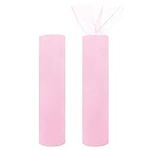 Handi Stitch 2 Pack Baby Pink Fabric Tulle Rolls - 30cm x 25m per Spool - Polyester Tulle Roll Netting for Birthday Parties, Gift Wrapping, Weddings, Decorations, Crafts, Bows, Tutu Skirts, Costumes