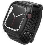 Catalyst Active Defense Case Designed for Apple Watch Series 9/8/7 45 mm, Drop Proof 10ft, ECG and EKG Compatible, Shock & Scratch-Resistant, Sport Band, Breathable, Rugged (Stealth Black)