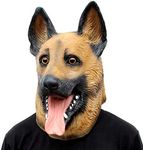 Dog Head Mask Halloween Party Dog Costume Masks Mask Super Bowl Underdog Costume Latex Animal Head Mask (German shepherd)
