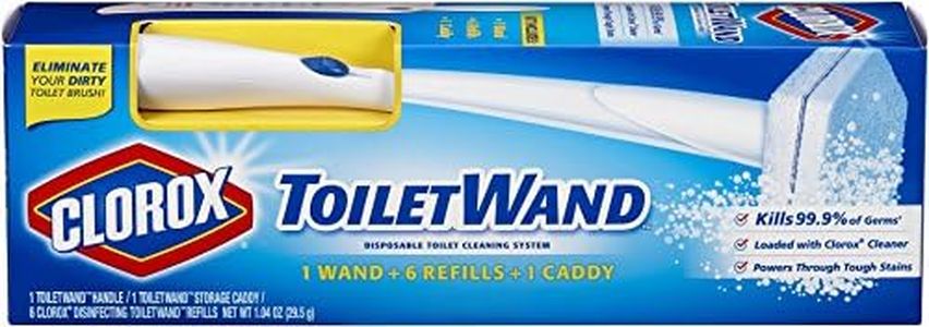 Clorox ToiletWand Disposable Toilet Cleaning System - ToiletWand, Storage Caddy and 6 Disinfecting ToiletWand Refill Heads (Package May Vary)