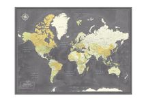 World Map Poster with Pins for Travel Tracking | Push Pin Travel Map Poster for travel tracking (32 x 24)