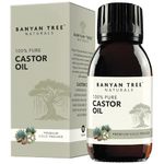 Banyan Tree Natural Castor oil 100ML 100% Pure & Natural Premium Quality Freshly Pressed UV Glass Bottle Hexane Free Eyelashes, Eyebrows, Skin & Hair Growth