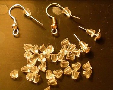 100pcs Translucent Rubber Earring Stopper Backs 4mmx6mm