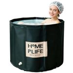 Portable Foldable Bathtub, Soaking Bathtub for Shower and Ice Bath, Home Sauna SPA Bath Tub for, Cold Plunge Tub for Recovery (80 x 65cm)