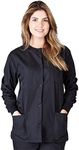 Natural Uniforms Women's Warm Up Jacket Medical Scrub Jacket (XS to 5XL) (Medium, Black)