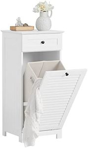 SoBuy BZR73-W,Bathroom Storage Cabinet Unit with Drawer&Laundry Basket,Laundry Cabinet White 40 x 38 x 90cm