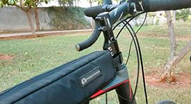 TREK 'N' RIDE Top Tube Lange - Black Polyester Full Length Top Tube Bag for Cycle