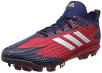 adidas Adizero SP Point Baseball Shoes Molded Cleats (Power Red Silver Navy, UK Footwear Size System, Adult, Men, Numeric, Medium, 6)