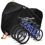 toptrek Bike Cover, 210D Bike Covers for 3 Bikes Outside Storage with Lock Holes, 220 x 120 x110cm Bicycle Cover Waterproof Outdoor with Storage Bag, Rain Cover for Mountain & Road Bike