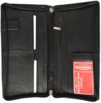 MARSHAL Top Grain Genuine Leather Travel Organizer Wallet Passport Holder