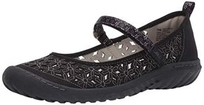 JBU by Jambu Women's Wildflower Mj Mary Jane Flat, Black, 9 Wide