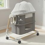 StarAndDaisy Baby/Automatic Cradle for Newborn 0-2 Years boy & Girl with 5-Speed Swing & Musical Timer, Adjustable Height Baby Crib/Jhula with Mosquito Net & Safety Lock (Dark Grey)
