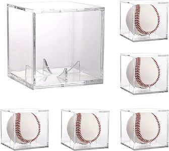 Tebery 6 Pack Acrylic Cube Baseball Holder, UV Protected Baseball Display Case Box, Clear Square Memorabilia Display Storage Sports Autograph Display Case Fits Official Size Ball