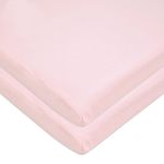 American Baby Company 100% Natural Cotton Jersey Knit 18" x 36" Cradle/Bassinet Sheet - Fitted, Pink, Soft Breathable, for Girls (Pack of 2)