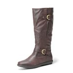 DREAM PAIRS Women's Wide Calf Knee High Faux Fur-Lined Winter Fashion Boots,Size 11,Wide/Calf/Brown,Summit-W