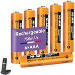 6 Pack 1.2V 750mAh NI-MH Rechargeab