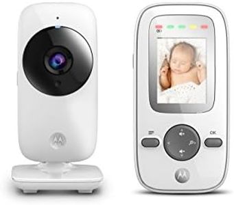 Motorola MBP481A Video Baby Monitor with Handheld Parent Unit High Sensitivity Microphone Infared Night Vision Digital Zoom 370773, Silver