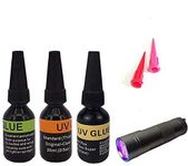 Riverruns UV Clear Glue Three Formula Thick,Thin and Super Flew +12 LED UV Power Light Fly Tying for Building Flies Flies Heads Bodies and Wings Tack Free Special Introductory Sale!