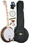 Deering Goodtime Two (2) LEFT HANDED 5-String Maple Resonator Bluegrass Banjo Bronze Powercoat Hardware, Art Deco Inlay with Instrument Alley Gig Bag, Strings, Mute, Tuner, Picks, Bundle