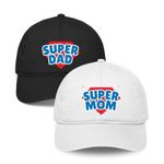 Gogirgit Mom and Dad Cotton Cap Hat - Adjustable Size | Gifts for Mom Dad | Pregnancy Announcement | Photo Shoot Prop for Parents | Pack of 2 Caps