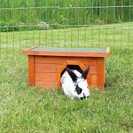 BUNNY BUSINESS SMALL Rabbit/Guinea Hide House for runs and enclosures, 40L x 20D x 28H Cm (Bunny-Cabin)