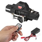 RC Car Winch, 1/8 Scale RC Model Vehicle Crawler Car Accessory Dual-Motor Winch with Remote Controller