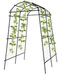 yotoworth Garden Arch Trellis for Climbing Plants Outdoor, 7 ft Tall Arbor Tunnel Plant Support Vegetables/Flowers/Fruits Vine, Cucumber Raised Bed, Lightweight, Black (XG-ZWPTJ-BLK09)