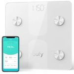 eufy Smart Scale C1 with Bluetooth, Large LED Display, Digital Bathroom Scale, 12 Measurements, Weight/BodyFat/BMI/Fitness Body Composition Analysis, Auto On/Off, Tempered Glass Surface, White, lbs/kg