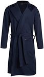 Eddie Bauer Men's Bathrobe - Lightweight Fleece Luxury Robe - Spa Bathrobe with Pockets for Men, Blue, Large-X-Large