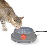 K&H PET Products Pet Products Thermal-Bowl Heated Cat & Dog Bowl 32oz. Slate Gray 12W