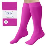 CRS Cross Figure Skating Socks (2 Pair) Knee High Tights for Ice Skates, Footed Skate Socks, Dance Tights, Moves Magenta, One Size