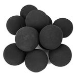 Ceramic Fire Balls for Fire Pit & Outdoor Fireplace, 4inch Black Round Tempered Fire Stones, Set for Natural/Propane Indoor Fire Pits or Fireplaces Balls Accessory, Reusable Fireballs, Set of 12