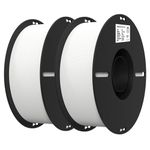 Filament 1.75mm 2 Packs for 3D Printing, Cost-Effective Ender PLA Filament 3D Printers, No-Tangling, Strong Bonding and Overhang Performance Dimensional Accuracy +/-0.02mm, White & White
