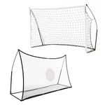 QuickPlay Kickster 2 in 1 Portable Football Goal & Rebounder 8x5ft - Durable, Quick Setup Goals for Backyard & Rebounder Net for Kids & Family Training with Carry Bag & Ground Anchors