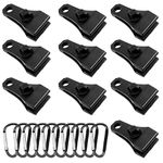 20Pcs Heavy Duty Outdoor Camping Tarp Clips and D-Shaped Carabiner Hanging Hook Kit Tarp Clips Lock Awning Clamp Tent Clamps Tie Downs for Outdoor Activities