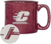 Rico Industries NCAA Central Michigan Chippewas 15 oz Speckle Camper Coffee Mug, Deep Laser Engraved Logo, Ceramic Camping Mug, Speckle Glaze