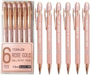 YOXMJDB Stylus Pens for Touch Screens, 6 Pack Rose Gold Inspirational Pens, 1.0mm Medium Point BallPoint Pens, Cute Pens Nurse Gifts Office Supplies for Women (Motivational, 6 Pcs Rose Gold)