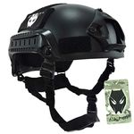 ATAIRSOFT Tactical Airsoft Paintball MICH 2001 Helmet with Side Rail & NVG Mount Black