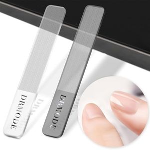 Glass Nail Files - DRMODE 2PC Nail Buffers Nano Glass Nail Shinner Polishing Nails Professional Manicure Tools Kit for Natural Nails